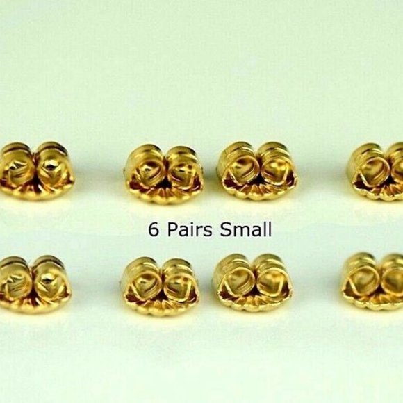 Solid 14K White or Yellow Gold Earring Backs Butterfly 2 Small Pair Findings - Picture 12 of 14